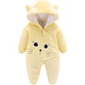 Miniatyrbilde 1 av 6: Baby hettegenser i ull, snøjakke, tegneserie-jumpsuit, høst- og vinterklær, gul, 6-9 måneder gammel