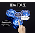 Miniatyrbild 2 av 5: 2 st LED-ljus Fidget Spinner - Kristallblå, Ljus Fidget Finger