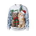Jul 3D Digital Print Crew Neck Sweater Gave - HQ7 - Størrelse S S