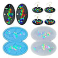 Miniatyrbillede 5 af 5: Flagermusformet Ørering Vedhæng Silikoneform Holografisk Epoxy Resin Form Smykkefremstillingsværktøjer DIY Håndlavede Håndværksartikler Blå Blue