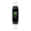Miniatyrbillede 3 af 5: Til Xiaomi Smart Band 8 Ægte Læderrem med Sort Urkasse Style A
