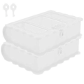 Miniatyrbilde 2 av 3: 2 stk. smykkeskrin Søte smykkeskrin Smykkeoppbevaringsbeholder Plast Diverse Arrangører White