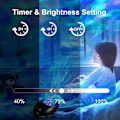 Miniatyrbillede 3 af 5: Projektor nattelys med fjernbetjening og timer, USB-genopladelig