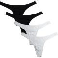Miniatyrbillede 1 af 2: Pakke med 4 Herre Strings. 2XL. Sort Hvid Black White 2XL