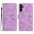 Miniatyrbillede 1 af 5: Til Samsung Galaxy A16 5G/A16 4G Etui Blomsterdesign Læder Wallet Telefon Cover med Håndledsrem Style C