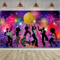 Pikkukuva 1 / 5: Disco-juhlatarvikkeet, suuri kangas 70-luvun 80-luvun 90-luvun disco