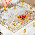Miniatyrbild 3 av 5: Torkad Frukt Snacks Serveringsfat Aptitretare Serveringsbricka Nordisk Nötbricka Uppdelad Serveringsplatta för Fest Aptitretare Krydda (3 Skålar Vit) 3 Bowl White
