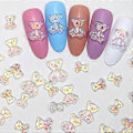Miniatyrbillede 5 af 5: 20 stk. Søde Bjørn Neglekunst Dekorationer Bjørn Resin Krystal Aurora Rhinestones Farverige Negle Charm Negle Charms Tilbehør H1803