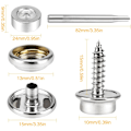 Miniatyrbilde 2 av 5: 150 stk Lerret Snap Kit Verktøy, Metallskruer Snaps Marine Grade 3/