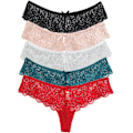Pikkukuva 1 / 5: Naisten seksikkäät pitsiset alushousut G-string ja Tanga 5 pakkausta