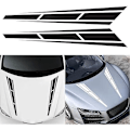 Miniatyrbillede 3 af 5: 2 stk. Bil Hætte Krop Stripe Sticker, Universal PVC Hætte Stripe Grafisk