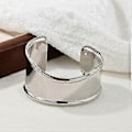 Miniatyrbilde 5 av 5: Trendy bred åpningsarmbånd, irregulært armbånd, irregulær form håndleddsarmbånd, unikt bredt mansjettarmbånd for kvinner og jenter Silver