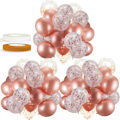 Miniatyrbillede 1 af 5: 60 Pak Konfettidekorerede Rosenguld Balloner + Båndkonfetti B
