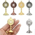 Miniatyrbillede 2 af 5: Metal HolySunshine Korsfigur Zinklegering Kristent Katolsk Kunst Statue til Hjem Soveværelse Stue Bilindretning Guld Gold