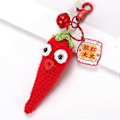 Pikkukuva 5 / 5: Käsintehty virkattu avaimenperä lankaa avaimenpidike realistinen vihannesriipus avaimenperä laukun lisävaruste omalaatuinen lahja ystävälle Green onion Dog head buckle