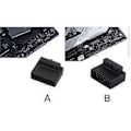 Miniatyrbild 2 av 5: USB3.0 19-pin Hane till Hona Förlängningsadapter Upp Ner Vinklad 90 Grader för Moderkort Bakre Chassi Kabelorganiserare A