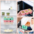 Miniatyrbild 6 av 6: 4-delad bentobox, mellanmål för vuxna och barn, 5-fackig lunchbox, återanvändbar matlagningslunchbox, separat förvaringsbehållare för mat