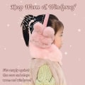 Miniatyrbild 3 av 5: Beige Färg Vinter Öronmuff För Flicka Pojke Varm Plysch Fällbar Barn