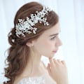 Miniatyrbild 5 av 5: White#F Bröllop Kristall Hår Rankor Blomma Blad Hårprydnader Bröllop