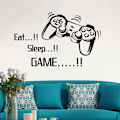 Pikkukuva 2 / 5: Pelivarusteiden seinätarrat poikien huoneeseen, EAT Sleep Game + Ga