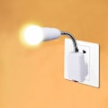Miniatyrbilde 2 av 5: E27 Sokkel med Trådløs Bryter, Hvit Base for E27 LED Pære, Fleksibel