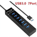 Miniatyrbild 1 av 5: 7 Portar USB3.0 USB HUB Ultra-Slim Data USB Splitter Laddning Multi USB Port Expander 02 USB3.0 7port