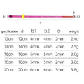 Pikkukuva 2 / 5: 5 kpl 12-20cm Mini ABS Hiutaleet Jatkovarsi Ulkokäyttöön Talvikalastus Vavan Osat Kannettava Kalastusväline 16cm 16cm