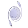 Miniatyrbild 1 av 5: USB C Infällbar Laddningskabel, Typ C till Typ C Snabbladdningssladd, PD60W för Mobiltelefoner Surfplattor Datakabel Lila Purple