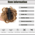 Miniatyrbillede 5 af 5: 1 stk. (naturlig sort) Hårstykke Gummi Hår Scrunchie Curly Up