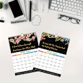 Miniatyrbillede 1 af 5: 2024 Sort Blomster Hot Selling Kalender, Frigiv Tryk, 2 Pak