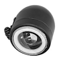 Pikkukuva 5 / 5: LED-ajovalo, vintage, pyöreä, enkelisilmällä, etulamppu, sopii moottoripyörille, cruisereille, choppereille, bobberille ja cafe racerille (valkoinen keltainen valo)