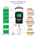 Pikkukuva 2 / 5: Kalastusvaaka, 75 kg:n / 165 lb:n riippuva matkatavaravaaka, elektroninen kalastusvaaka taustavalaistulla LCD-näytöllä, mittanauhalla ja 2 AAA-paristolla, sopii O:lle