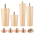 Miniatyrbilde 3 av 5: （12cm），Trefot i tre, sett med 4 erstatningssofaben, Mid-