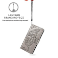 Miniatyrbild 4 av 5: För Huawei Y5P 2020 Fjäril Kärlek Blomma Präglat Horisontellt Flip Läderfodral med Ställ / Kortplats / Plånbok / Snodd Gray