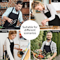 Miniatyrbilde 4 av 4: 2-pakke, lommeforklær, hagegrill, kafé, kokkeforklær, svart