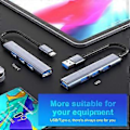 Miniatyrbild 5 av 5: RYRA 3.0 USB C Hub Fyrportars Typ-C Förlängare Multifunktionell Dockningsstation Multi