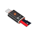 Pikkukuva 5 / 5: USB Type C - MicroSDs TFs -korttikameranlukija OTG-sovitinkaapeli puhelimille, tableteille ja PC:lle, musta Black