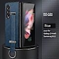 Miniatyrbild 2 av 4: PC+Lädertextur Skal För Samsung Galaxy Z Fold3 5G Blue