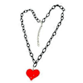Pikkukuva 1 / 5: Hieno punainen sydänkaulakoru Hip-Hop Crystal Love Heart Charm Solisluuketju Ainutlaatuinen Y2K Musta ketjukaulakoru Syntymäpäiväkoriste