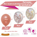 Miniatyrbillede 2 af 5: 60 Pak Konfettidekorerede Rosenguld Balloner + Båndkonfetti B