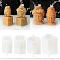 Miniatyrbillede 2 af 5: Avalokitesvara Buddha Hoved Silikoneform Aromaterapi Lys Gips DIY Epoxy Resin Støbeform Skrivebordsdekorationer 2
