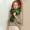 Miniatyrbillede 1 af 8: Dames Plaid Sjal Vinter Lang Varmt Plaid Kashmir Uld Sjal Sjal Grøn