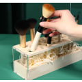 Miniatyrbilde 4 av 5: 31 hull transparent bambus sminkebørsteholder med transparent a