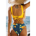 Miniatyrbillede 3 af 5: Dames Bikini Badetøj Front Cross Lace Up Todelt Badedragt