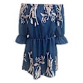 Miniatyrbillede 1 af 5: Dame Casual Blomstret Print Off Shoulder Trompetærme Swing Kjole (style6071)