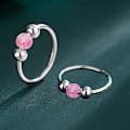 Miniatyrbillede 5 af 7: Næsering, Opal Næsering, Smykker 8MM 316L Medicinsk Stål Anti-Allergi Sølv Næse Diafragma Ring, Kvinders Næsering Øreringe (Lilla)