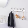 Miniatyrbilde 3 av 5: Veggmontert klesstativ 5 kroker kleskrok baderom håndkleholder SUS304 rustfritt