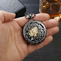Miniatyrbillede 4 af 5: Lommeur Vintage Mekanisk Selvlysende Steampunk Skelet Romersk
