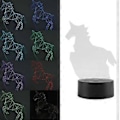 Miniatyrbilde 5 av 5: 4.5V USB 3D Illusjon Visuell Nattlampe 7 Farger Berørings Skrivebordslampe (Svart Base + Fjernkontroll)
