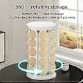 Miniatyrbillede 4 af 5: Karrusel Stand 40 Pods Opbevaringsstativ Roterende Kaffekapsel Organizer 360-graders Roterende Kaffe Black